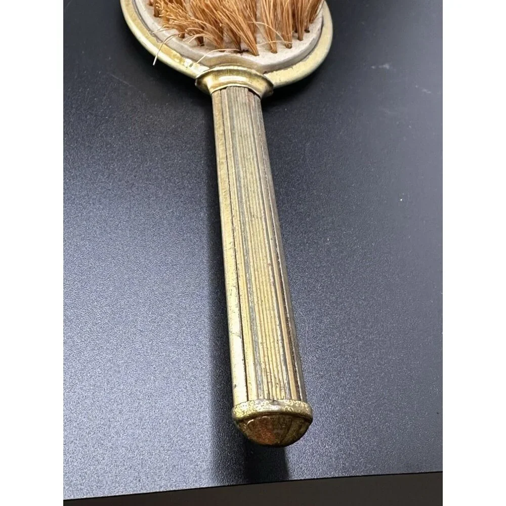 Vtg Antique French Lady Marie Antoinette‎ Boudoir Long Handle Brush 1920s Coarse